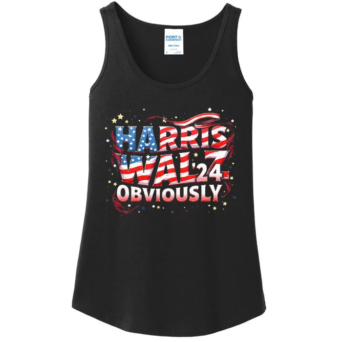 Harris Walz Obviously! Harris Waltz 2024 Election Ladies Essential Tank