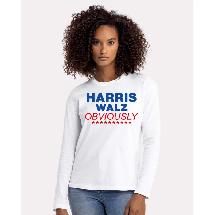 Harris Waltz Obviously 2024 Balz To The Walz Womens Cotton Relaxed Long Sleeve T-Shirt