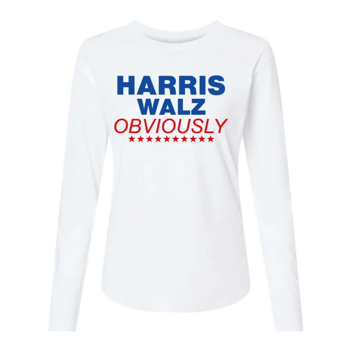 Harris Waltz Obviously 2024 Balz To The Walz Womens Cotton Relaxed Long Sleeve T-Shirt