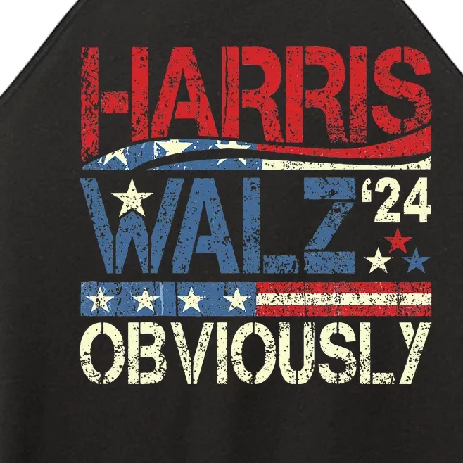 Harris Walz Obviously! Harris Waltz 2024 Election Women’s Perfect Tri Rocker Tank