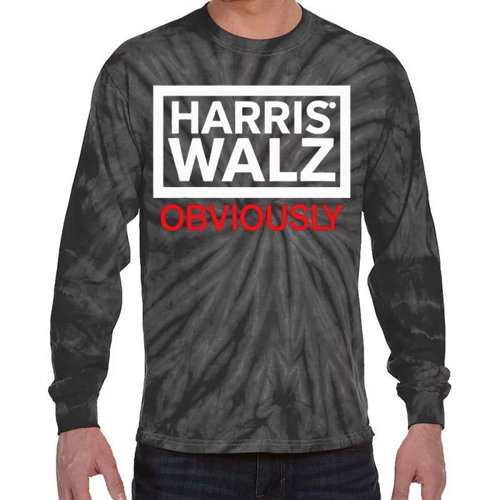 Harris Walz Obviously Statement Tie-Dye Long Sleeve Shirt