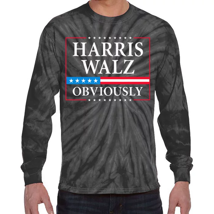 Harris Walz Obviously President Kamala Harris Waltz Election Tie-Dye Long Sleeve Shirt