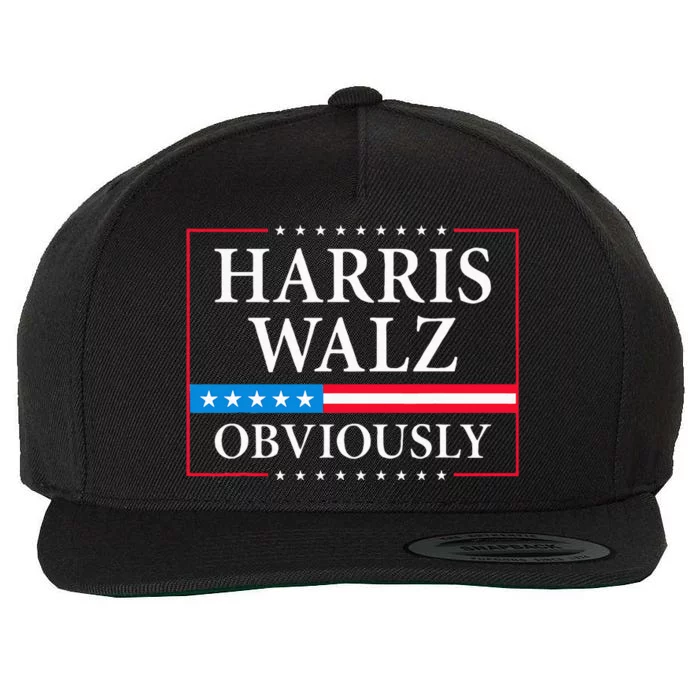 Harris Walz Obviously President Kamala Harris Waltz Election Wool Snapback Cap