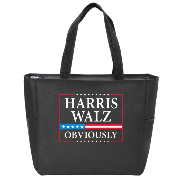 Harris Walz Obviously President Kamala Harris Waltz Election Zip Tote Bag