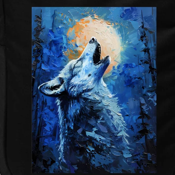 Howling Wolf Oil Painting Impact Tech Backpack