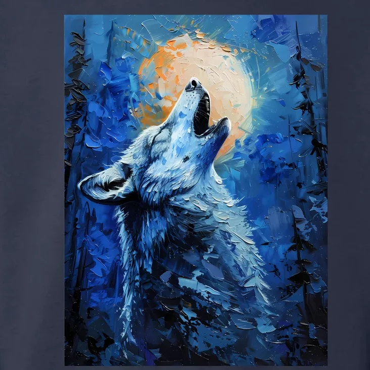 Howling Wolf Oil Painting Toddler Hoodie