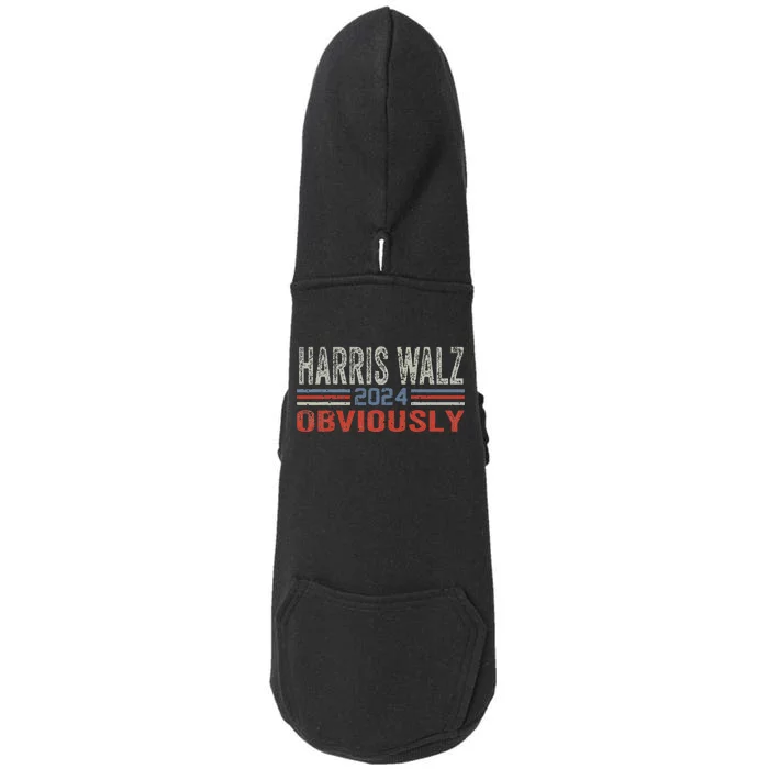 Harris Walz. Obviously. Kamala Harris Tim Walz Gift Doggie 3-End Fleece Hoodie