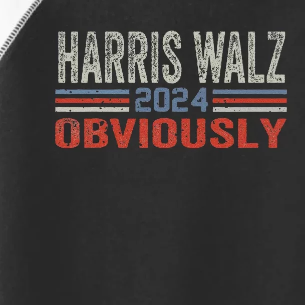 Harris Walz. Obviously. Kamala Harris Tim Walz Gift Toddler Fine Jersey T-Shirt