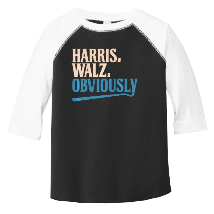 Harris Walz Obviously Election 2024 Toddler Fine Jersey T-Shirt