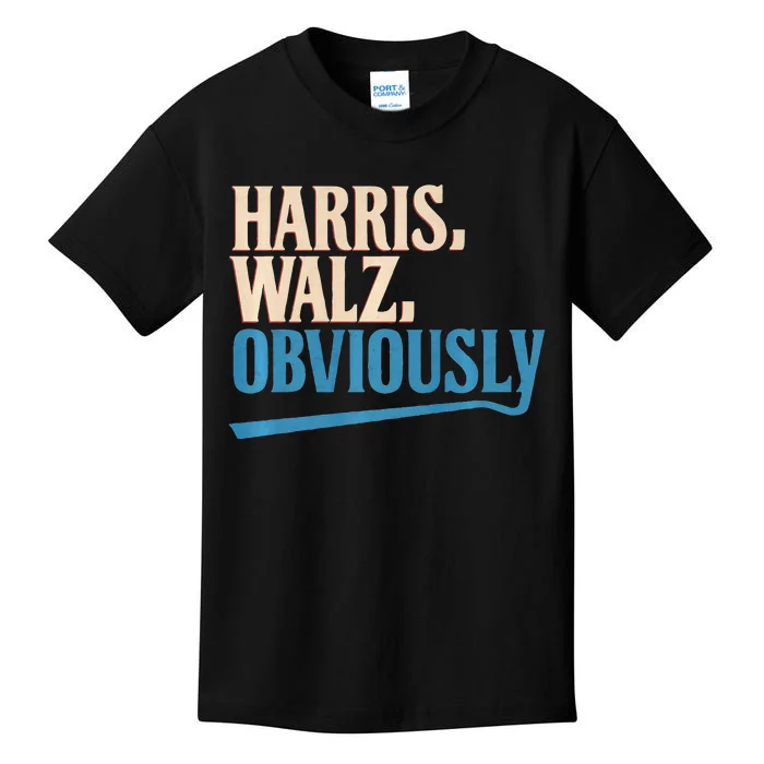 Harris Walz Obviously Election 2024 Kids T-Shirt