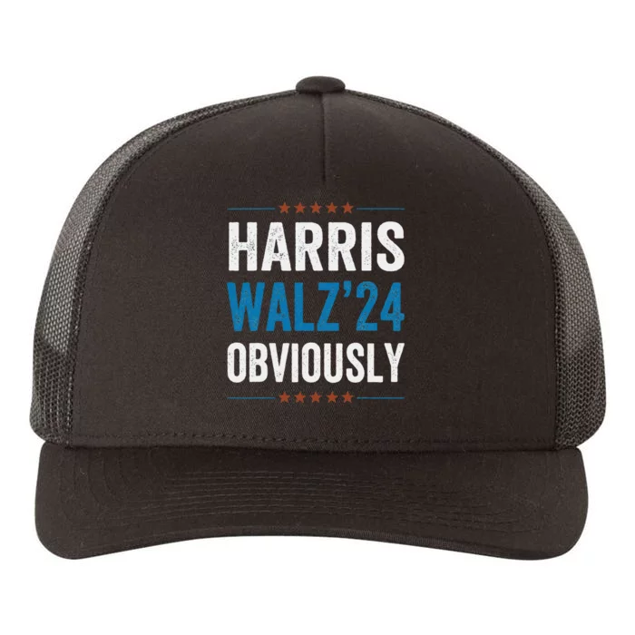 Harris Waltz Obviously 2024 Vintage Kamala Harris Tim Walz Yupoong Adult 5-Panel Trucker Hat