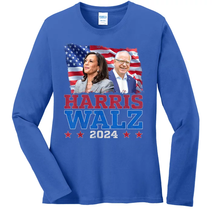 Harris Walz President Election 2024 Kamala Harris Tim Walz Ladies Long Sleeve Shirt