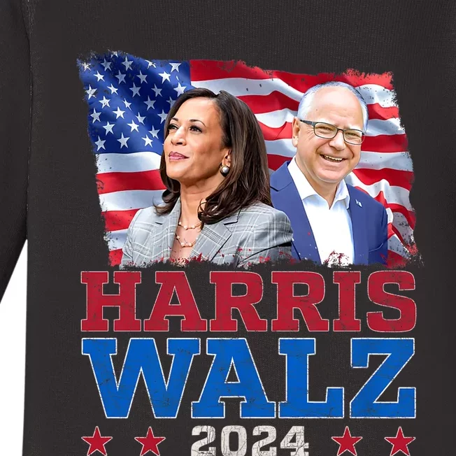 Harris Walz President Election 2024 Kamala Harris Tim Walz Baby Long Sleeve Bodysuit