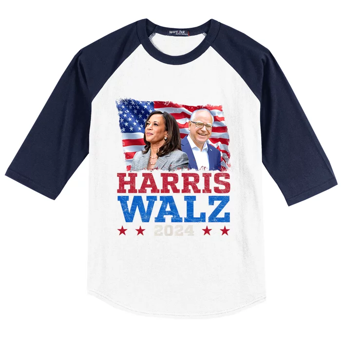 Harris Walz President Election 2024 Kamala Harris Tim Walz Baseball Sleeve Shirt