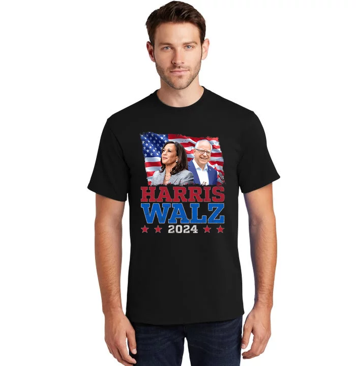 Harris Walz President Election 2024 Kamala Harris Tim Walz Tall T-Shirt