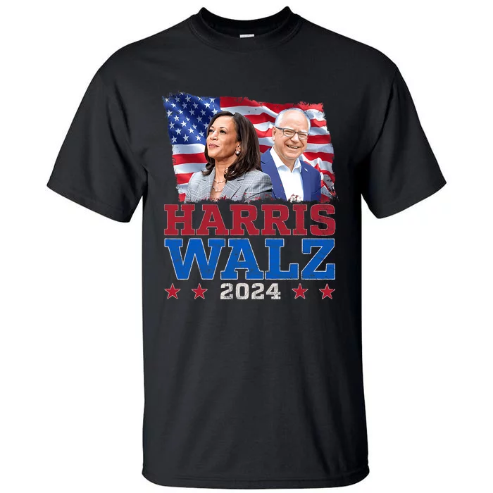 Harris Walz President Election 2024 Kamala Harris Tim Walz Tall T-Shirt