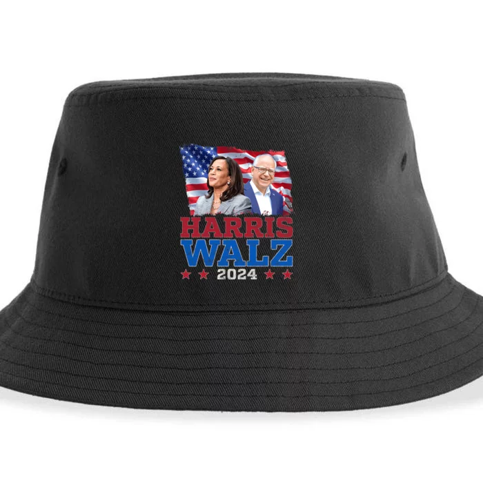 Harris Walz President Election 2024 Kamala Harris Tim Walz Sustainable Bucket Hat