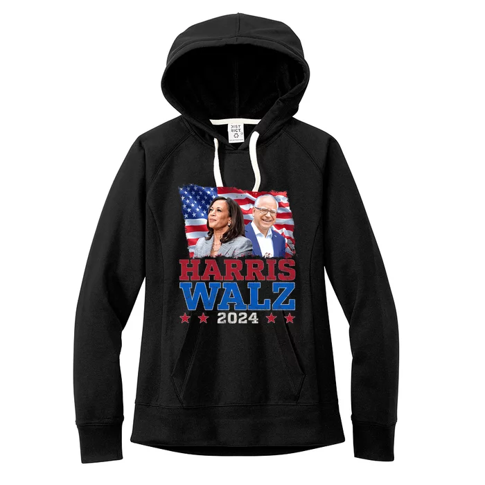 Harris Walz President Election 2024 Kamala Harris Tim Walz Women's Fleece Hoodie