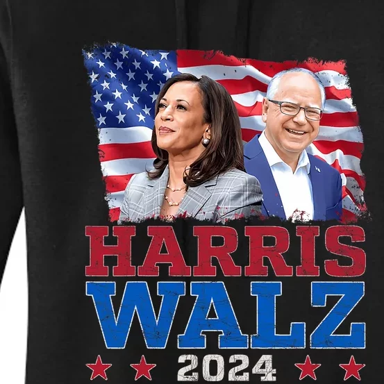 Harris Walz President Election 2024 Kamala Harris Tim Walz Women's Pullover Hoodie