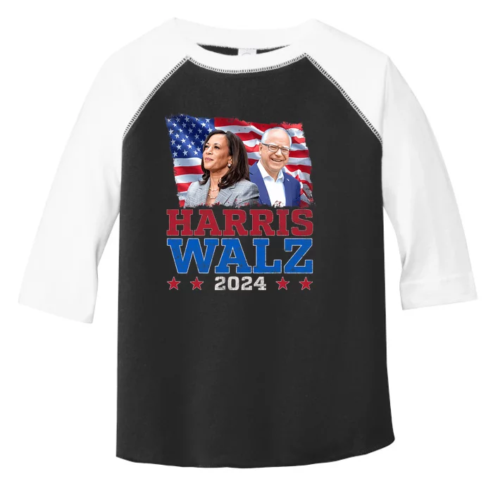 Harris Walz President Election 2024 Kamala Harris Tim Walz Toddler Fine Jersey T-Shirt