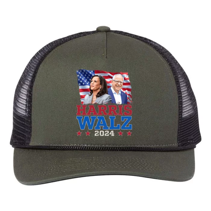 Harris Walz President Election 2024 Kamala Harris Tim Walz Retro Rope Trucker Hat Cap