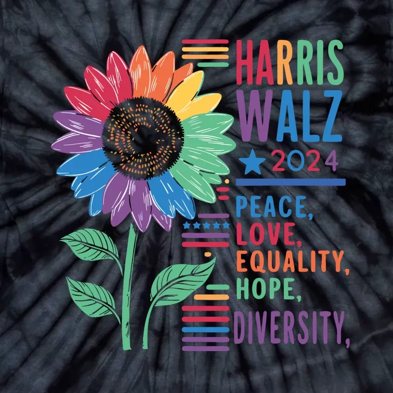 Harris Walz Peace Love Equality Hope Diversity Kamala 2024 Tie-Dye T-Shirt