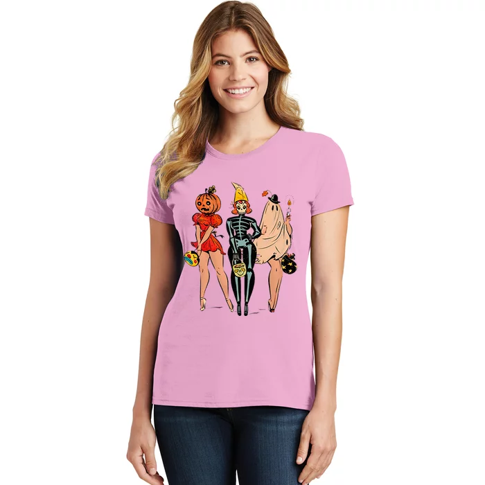 H.A.L.L.O.W.E.En Witch Pin Up Vintage Pumpkin Women Women's T-Shirt