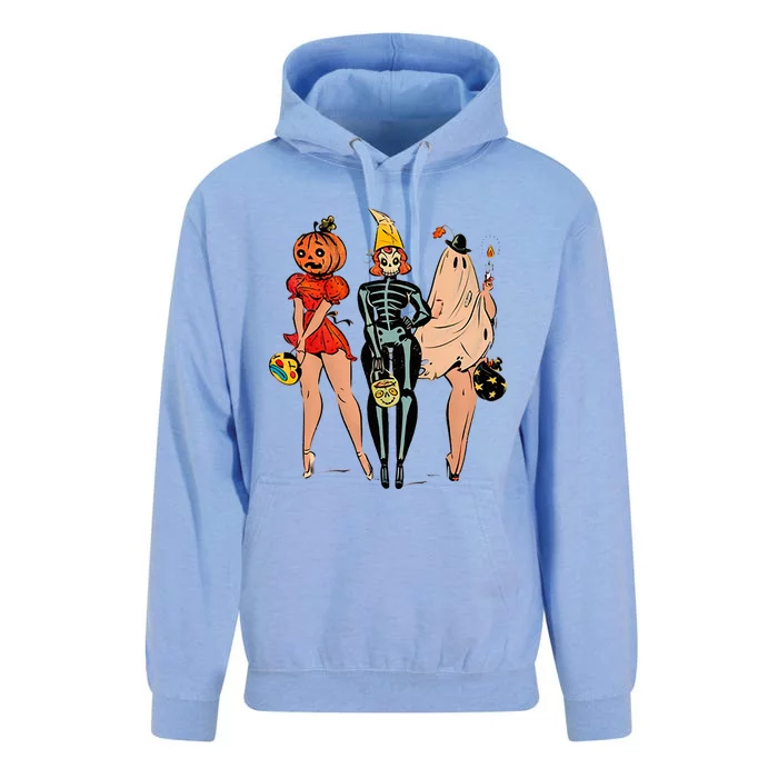 H.A.L.L.O.W.E.En Witch Pin Up Vintage Pumpkin Women Unisex Surf Hoodie