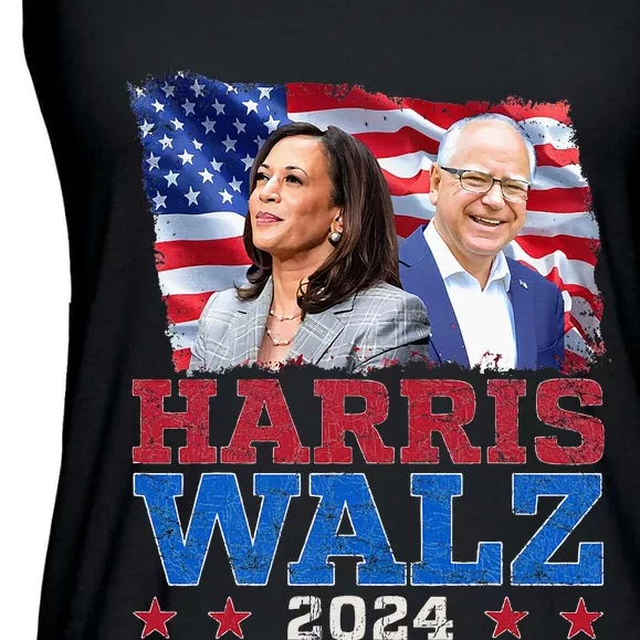 Harris Walz President Election 2024 Kamala Ladies Essential Flowy Tank