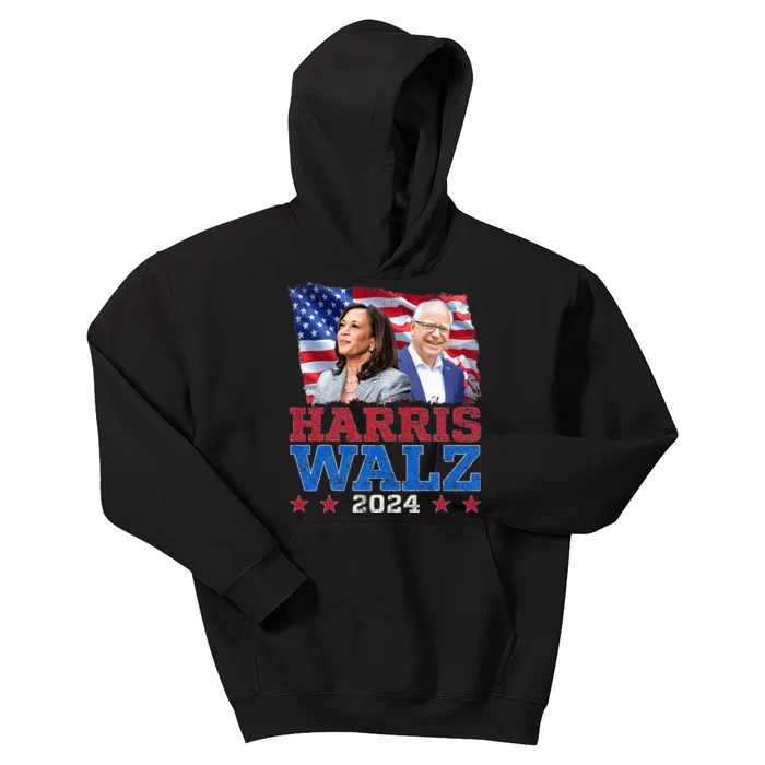 Harris Walz President Election 2024 Kamala Kids Hoodie