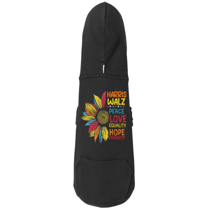 Harris Waltz Peace Love Equality Hope Diversity Doggie 3-End Fleece Hoodie