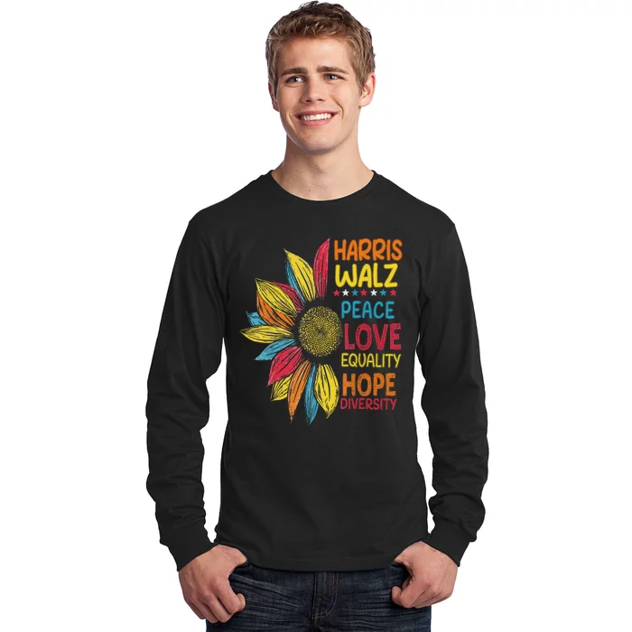 Harris Waltz Peace Love Equality Hope Diversity Long Sleeve Shirt