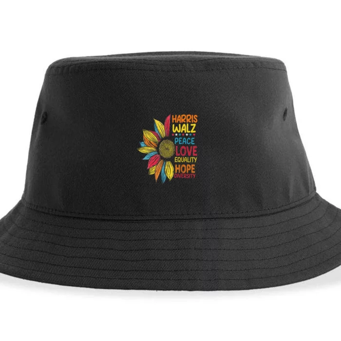 Harris Waltz Peace Love Equality Hope Diversity Sustainable Bucket Hat