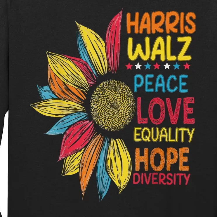 Harris Waltz Peace Love Equality Hope Diversity Tall Long Sleeve T-Shirt