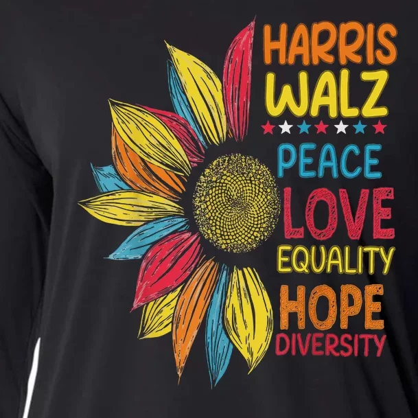 Harris Waltz Peace Love Equality Hope Diversity Cooling Performance Long Sleeve Crew