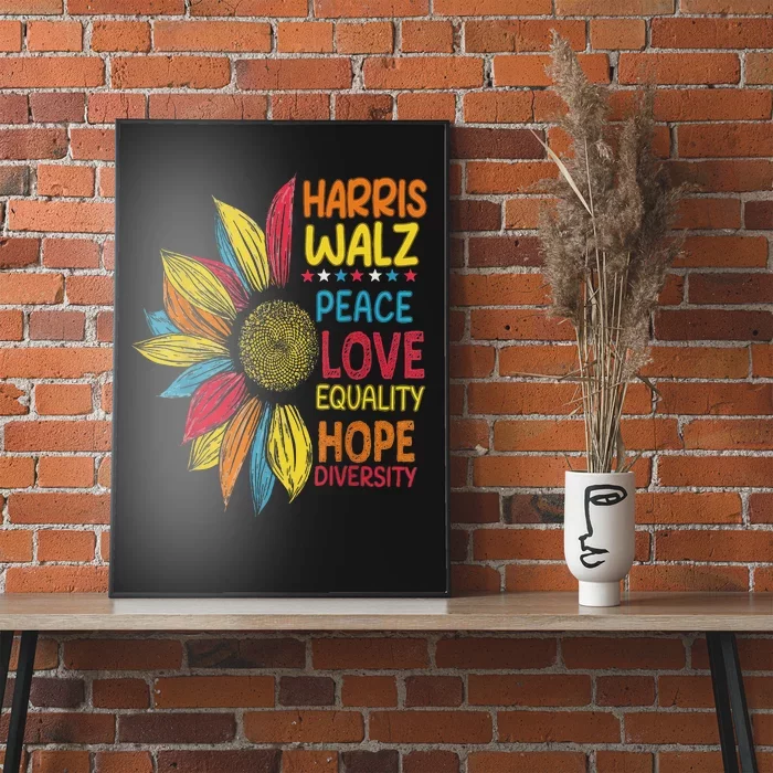 Harris Waltz Peace Love Equality Hope Diversity Poster