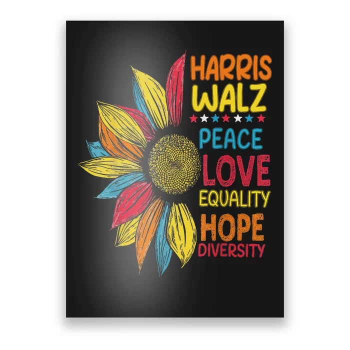 Harris Waltz Peace Love Equality Hope Diversity Poster