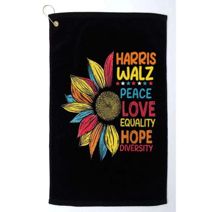 Harris Waltz Peace Love Equality Hope Diversity Platinum Collection Golf Towel