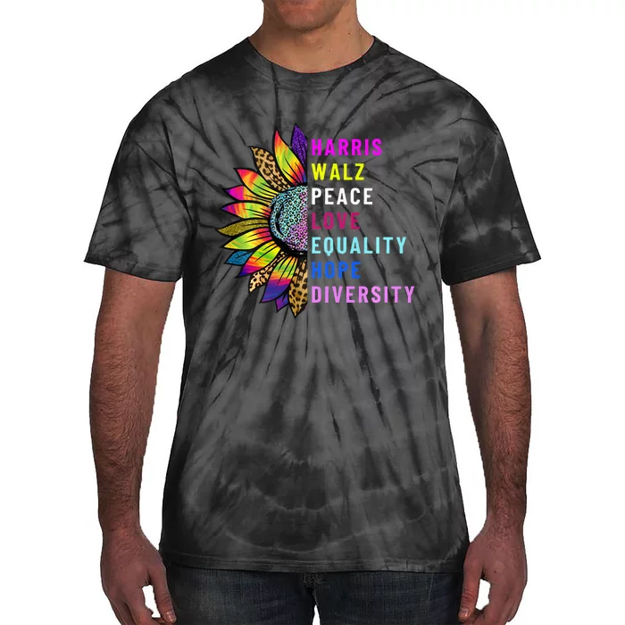 Harris Walz Peace Love Equality Hope Diversity Tie-Dye T-Shirt