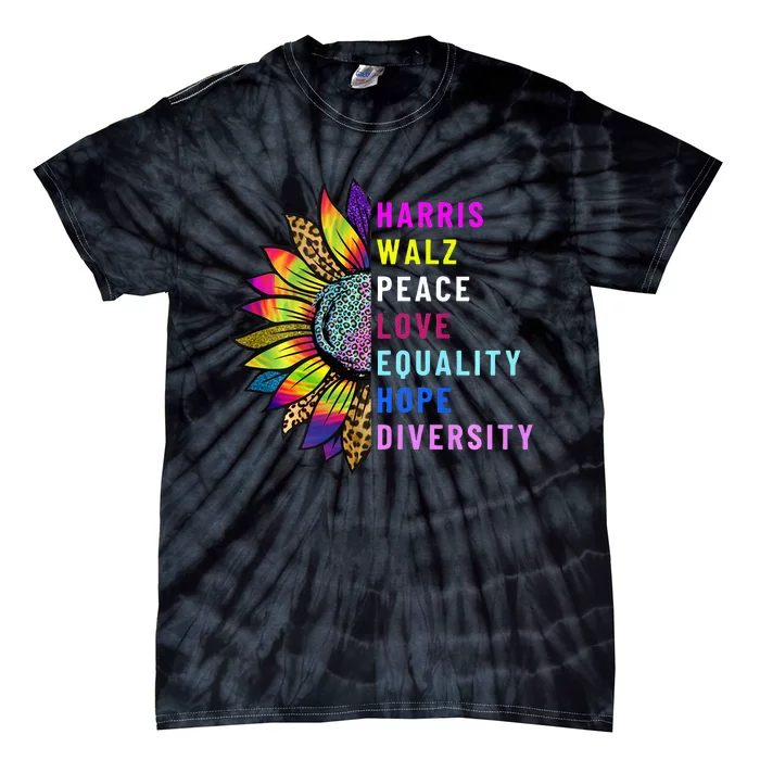 Harris Walz Peace Love Equality Hope Diversity Tie-Dye T-Shirt