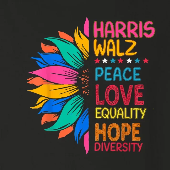 Harris Walz Peace Love Equality Hope Diversity Toddler Long Sleeve Shirt