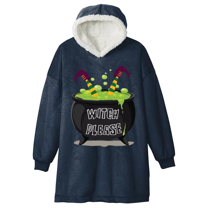 Halloween Witch Please Gift Hooded Wearable Blanket