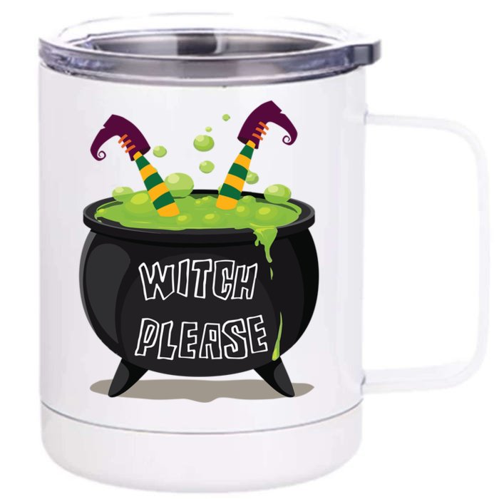 Halloween Witch Please Gift Front & Back 12oz Stainless Steel Tumbler Cup