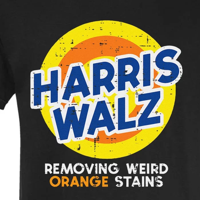 Harris Walz Removing Weird Orange Stains Funny Garment-Dyed Heavyweight T-Shirt