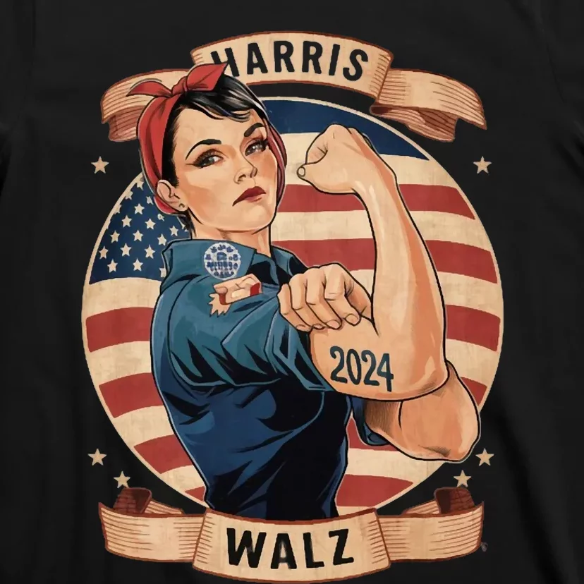 Harris Walz Rosie The Riveter Kamala Harris Tim Walz 2024 T-Shirt