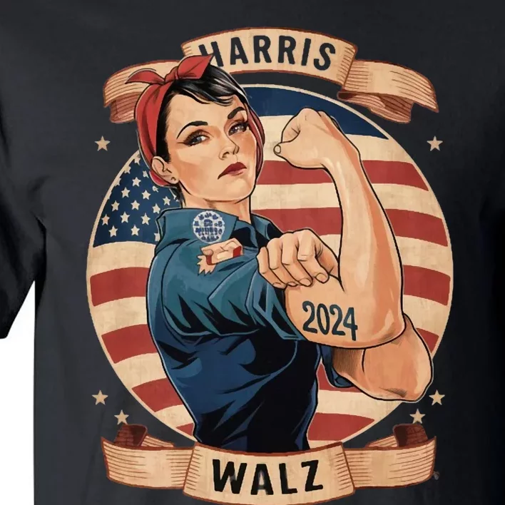 Harris Walz Rosie The Riveter Kamala Harris Tim Walz 2024 Tall T-Shirt