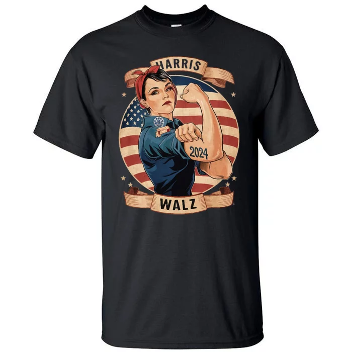 Harris Walz Rosie The Riveter Kamala Harris Tim Walz 2024 Tall T-Shirt