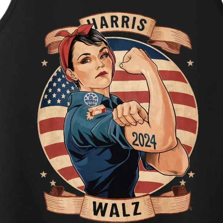 Harris Walz Rosie The Riveter Kamala Harris Tim Walz 2024 Performance Tank