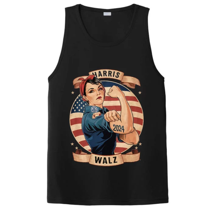 Harris Walz Rosie The Riveter Kamala Harris Tim Walz 2024 Performance Tank