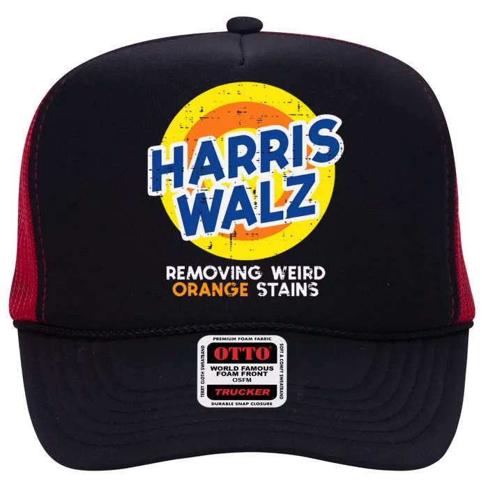 Harris Walz Removing Weird Orange Stains High Crown Mesh Trucker Hat